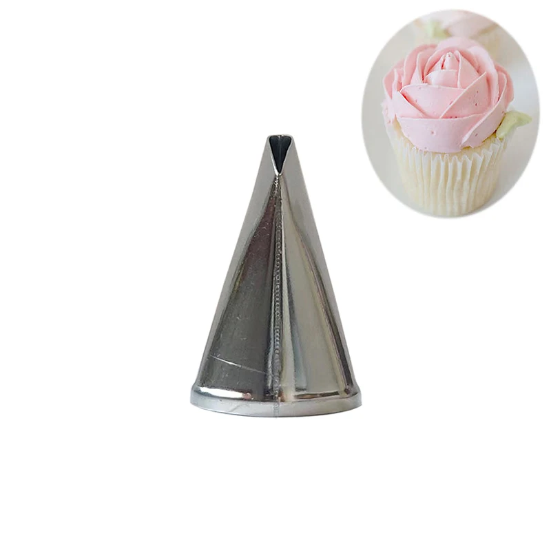 

#CP1 Rose Flower Cream Pastry Tips Metal Cake Fondant Decorating Icing Piping Nozzles Pastry Baking Tools