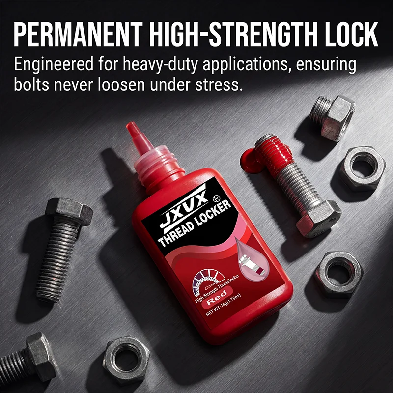 High-Strength Red Threadlocker (Loctite Equivalent) Adhesive Resistant to Vibration and Loosening Red, Resistant to High Temperatures 50 ml