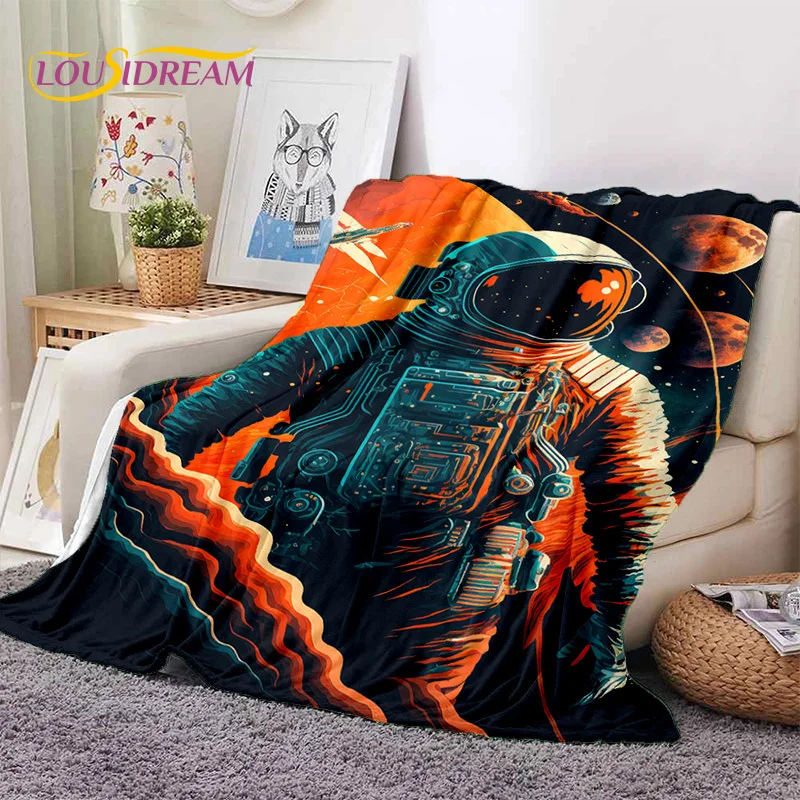 Astronaut Dream Universe Spaceman 3D Outer Space Cartoon Soft Blankets,Throw Blanket for Picnic Beds Home Bedroom Cover Kid Gift - Image 6