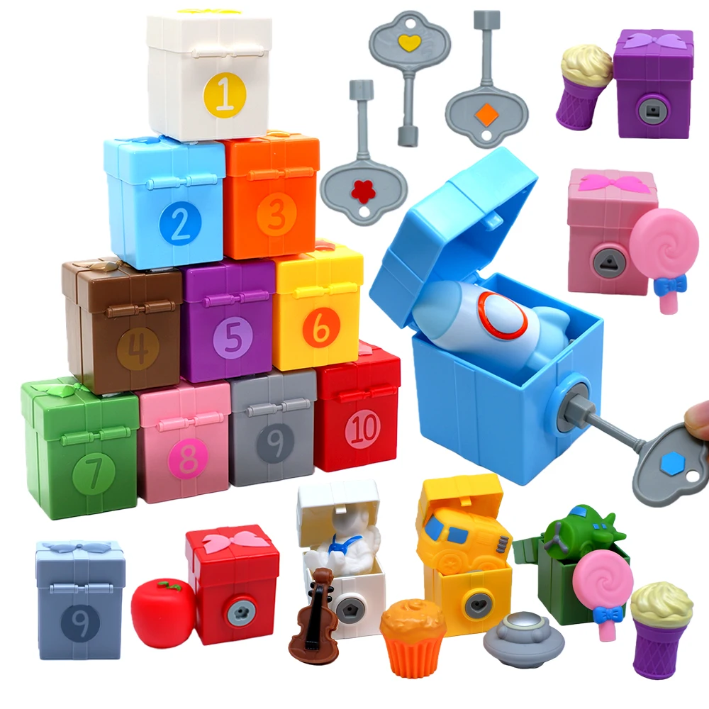 Baby Montessori Learning Toys Ocean Animal Finger Puppet Gift Set 10 Numbered & Matching Game Fine Motor Sorting Toy For Toddler