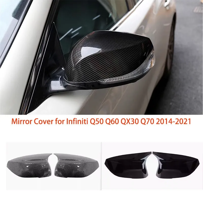 Mirror Cover for Infiniti Q50 Q60 QX30 Q70 2014-2021 Lightweight Exterior Shell Sport Style Car Upgrade Accessories 1 Pair