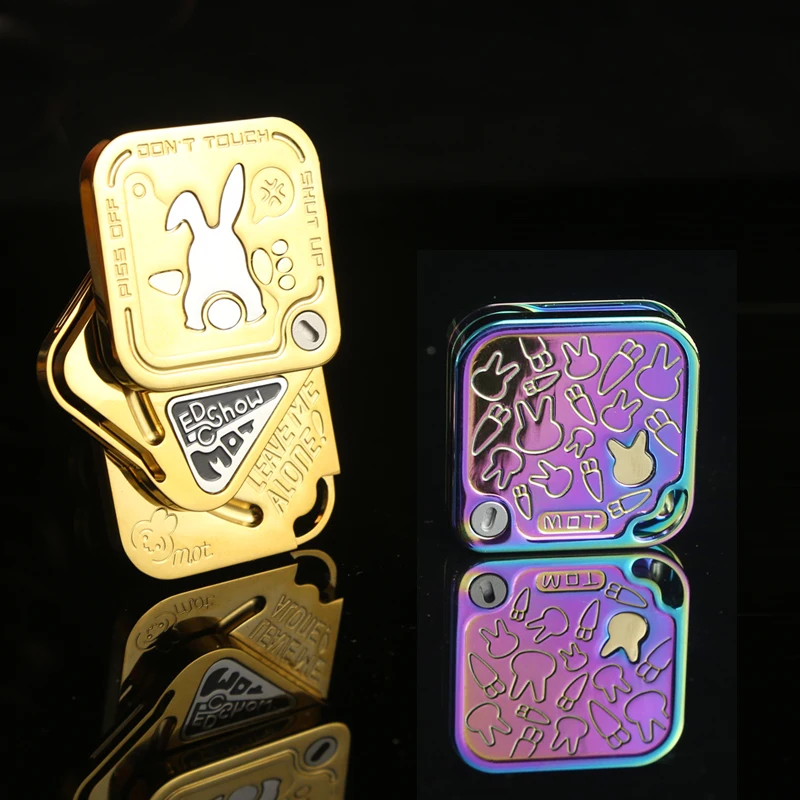 Spinner Magnético de Tres Capas con Diseño de Conejo Enojado, Juguete Antiestrés de Metal para Adultos, Regalo, Juguete EDC para Dedos