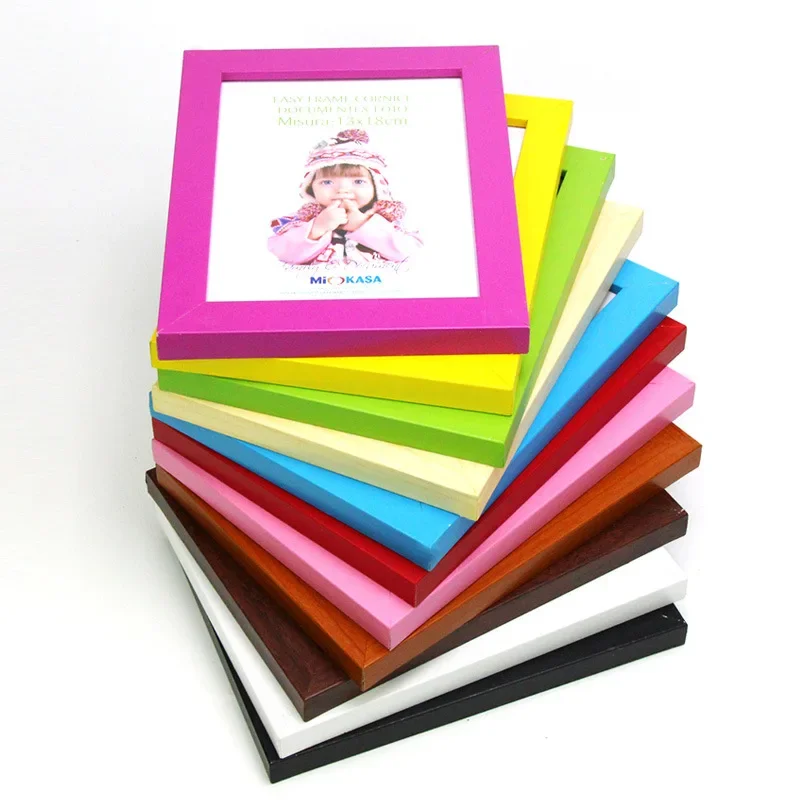 Colorful Picture Frames Wood Frame for Wedding Photo Kids Photo Disply Idol Picture Holder Porta Retrato Marco De Fotos