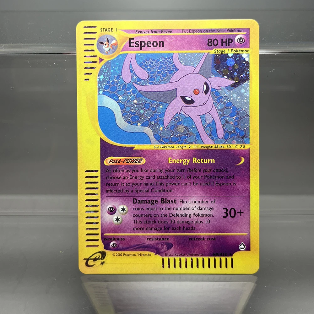 Pokemon Holographic E-Card Single Cards Arbok Clefable Vileplume Suicune PTCG Proxy Cards Pokemon Trading Cards Kids Toys