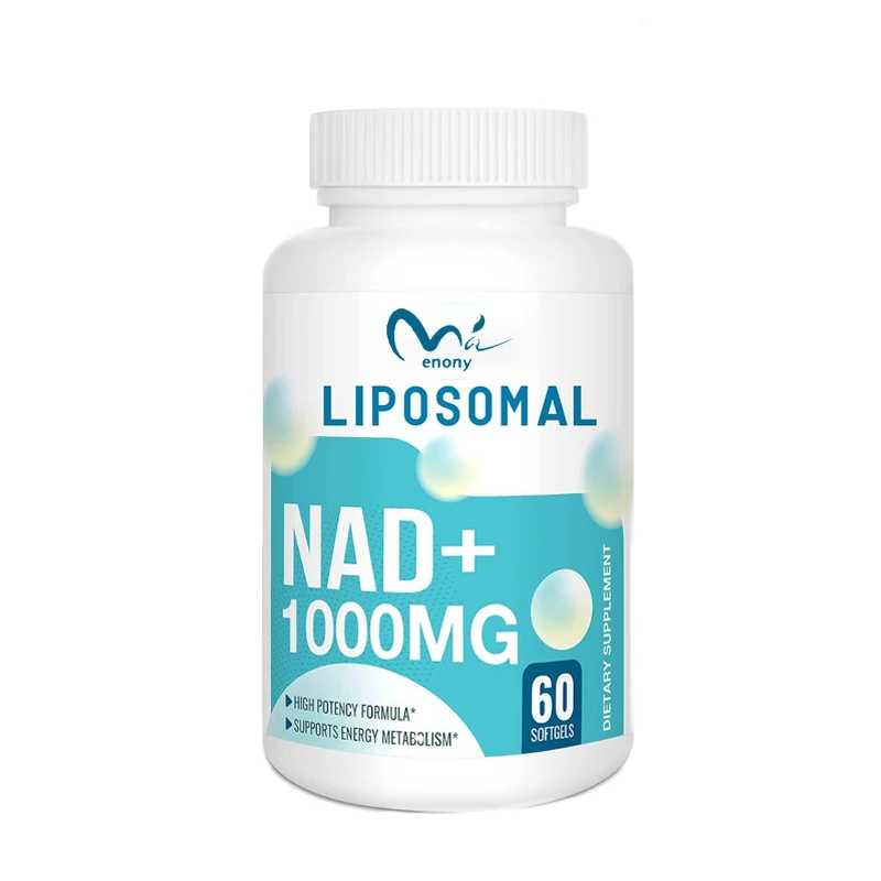 Liposome pure NAD+supplement 1000mg, highest NAD Pontcy high absorption energy and DNA repair anti-aging 60 soft capsules