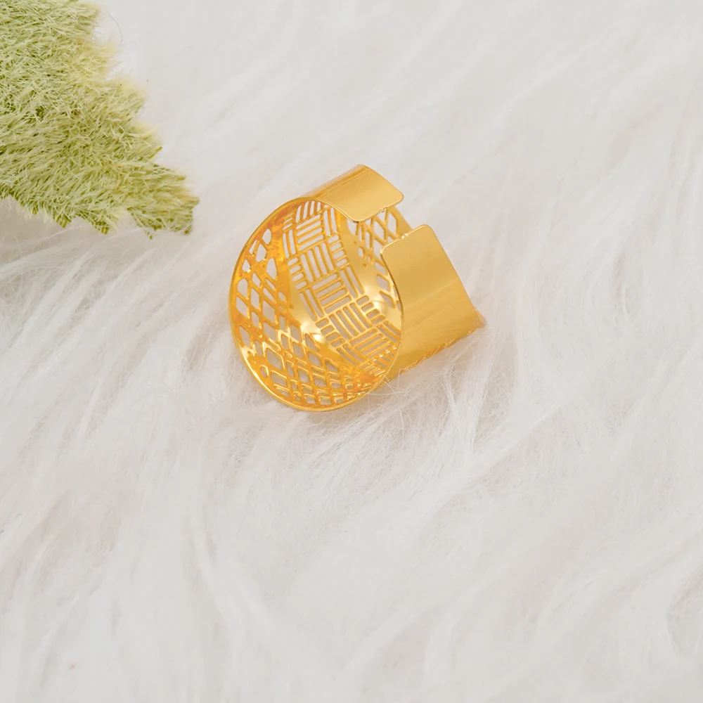 Ethiopia India Gold Color Bangles Ring For Women Middle East Bracelets Dubai African Female Bracelets Bride Wedding Jewelry