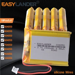 10x Silicone Wires JST2.0 2P 3.7V 2400mAh 104050 Lithium Li-ion Polymer Battery 304050 404050 504050 604050 704050 804050 904050