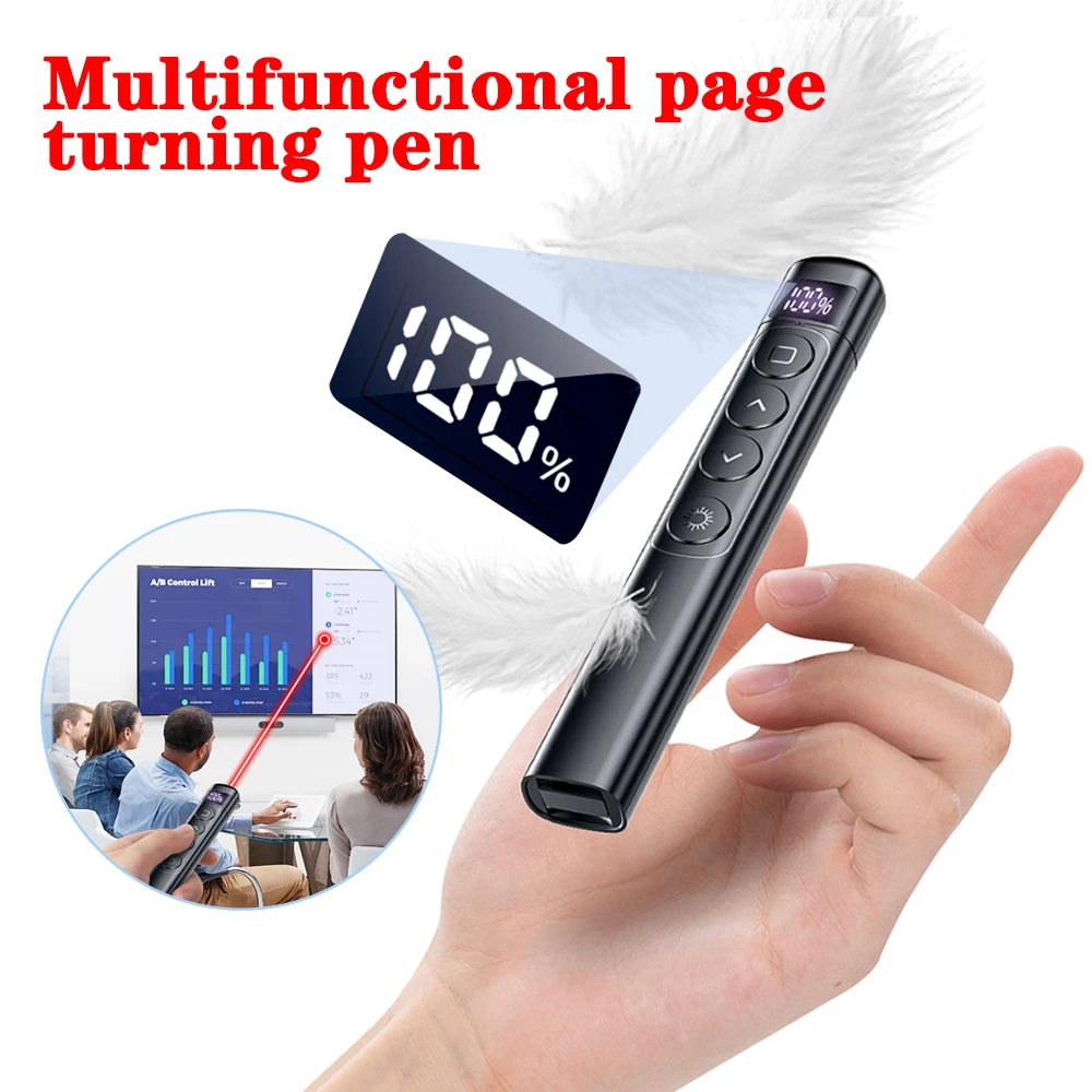 PPT Remote Control Pen Electronic Chargeable Teaching Demonstration Presentation Pointer Wireless Presentation Page Turner