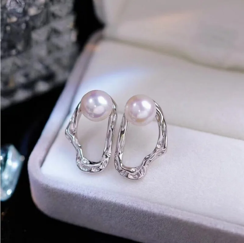 Elegant South Sea 6-7mm White Pearl Earring Sterling Silver 925 Earrings 3