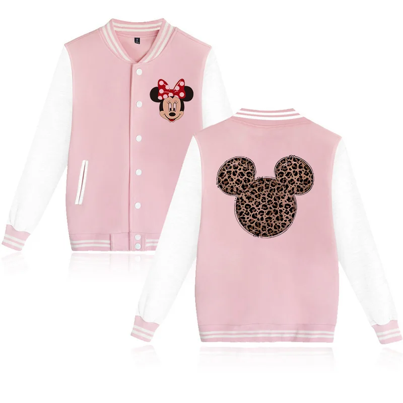 Children Baseball Jacket Cartoon Anime Disney Mickey Minnie Mouse Hoodie Clothes Kid Girl Boy Jackets Sweatshirt Hoody Baby Top