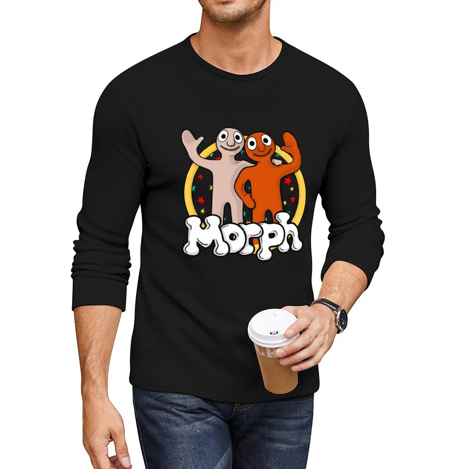 Morph and Chas logo Long T-Shirt Anime t-shirt Blouse Men's clothing