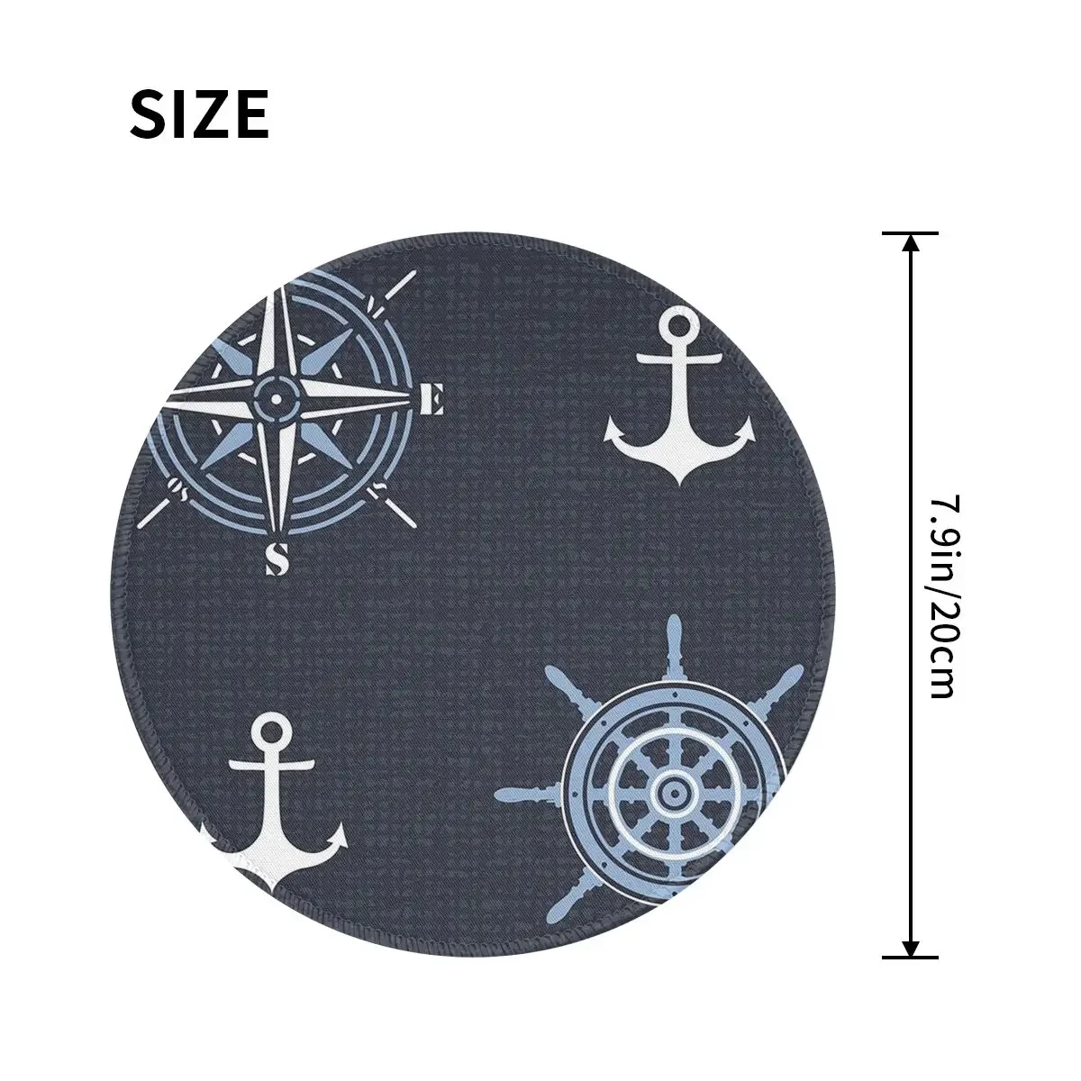 Nautical Compass Captain Anchor Boat Round Mouse Pad Computer Keyboard Mouse Mat Gaming PC Desk Mat Office Accessories TableMats