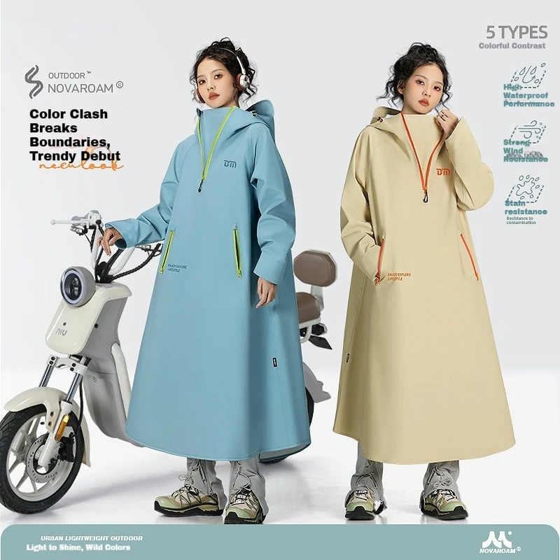 

Electric bike long full body rainstorm prevention adult external motorcycle single battery bike riding poncho men and women