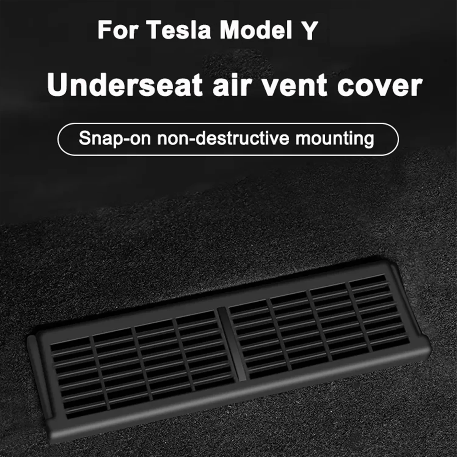 2Pcs For Tesla Model Y Car Under Seat Air Outlet Cover Air Conditioning Air Outlet Mask Backseat Air Vent Cover Auto Accessories