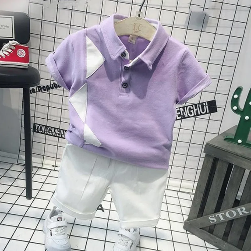 

Летний новый комплект детской одежды: футболка с коротким рукавом и шорты из чистого хлопка для мальчиков, 2 предмета