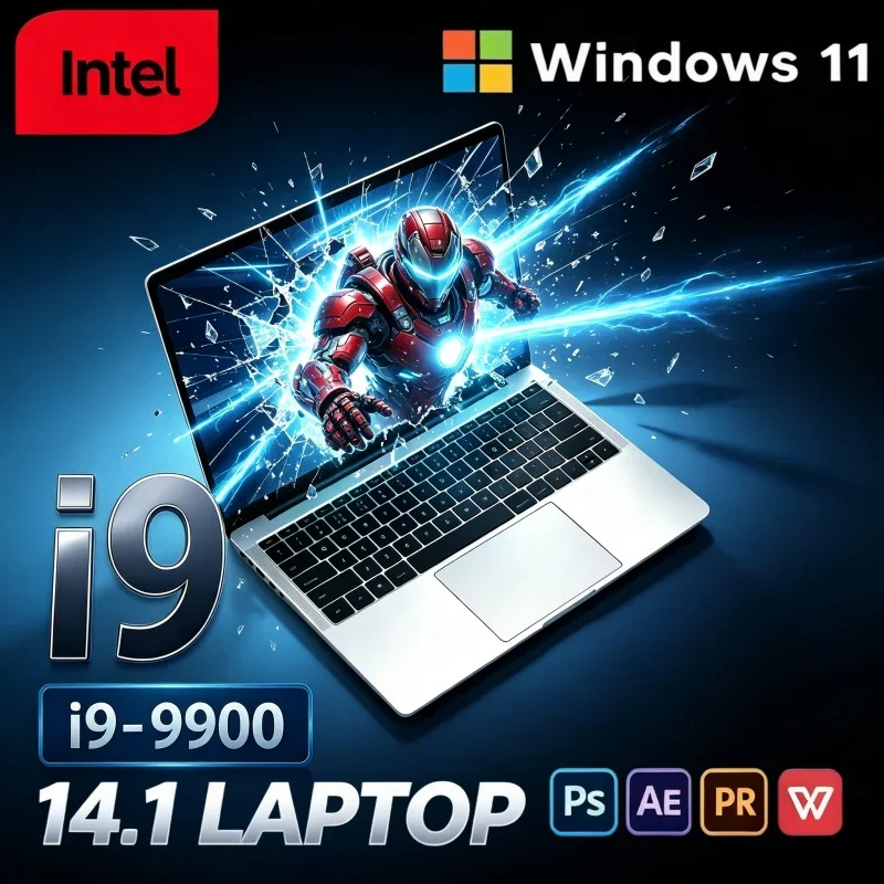 Budget Premium 14.1" 120Hz IPS Business Notebook Intel i9-9900 Backlit Keyboard 16/32GB 2TB SSD Win11 Laptop
