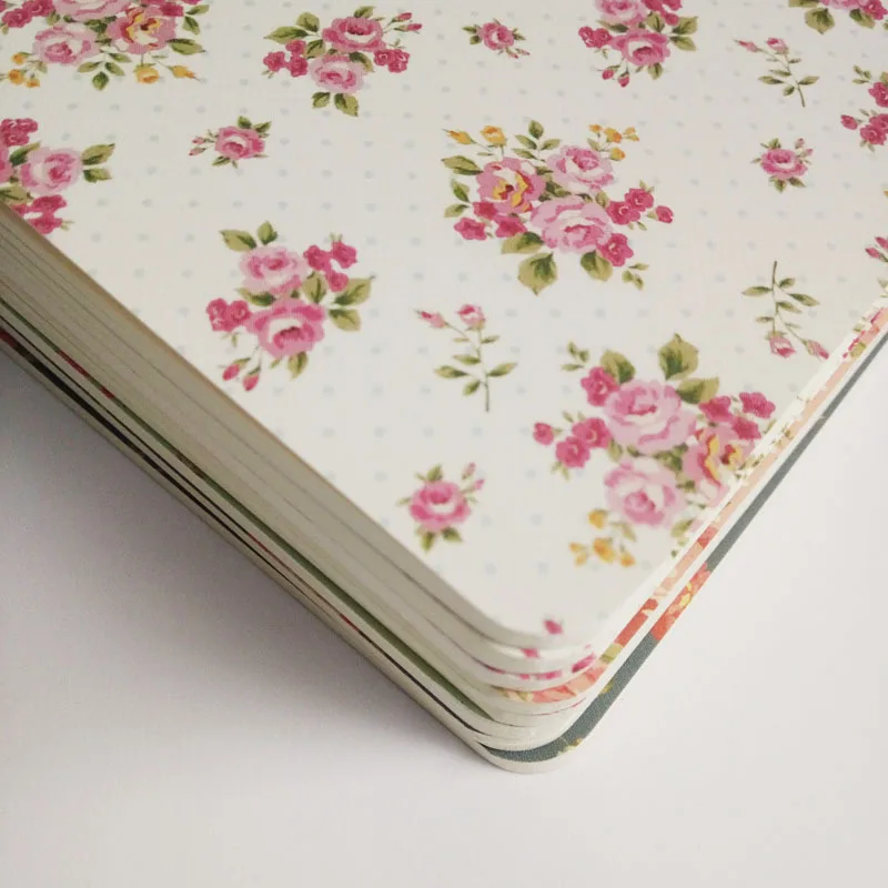 Small Flower Cover Notebook 9x13.7cm Portable 24 Sheets Blank Lined Paper Journal Diary Sketchbook for School Office Stationery