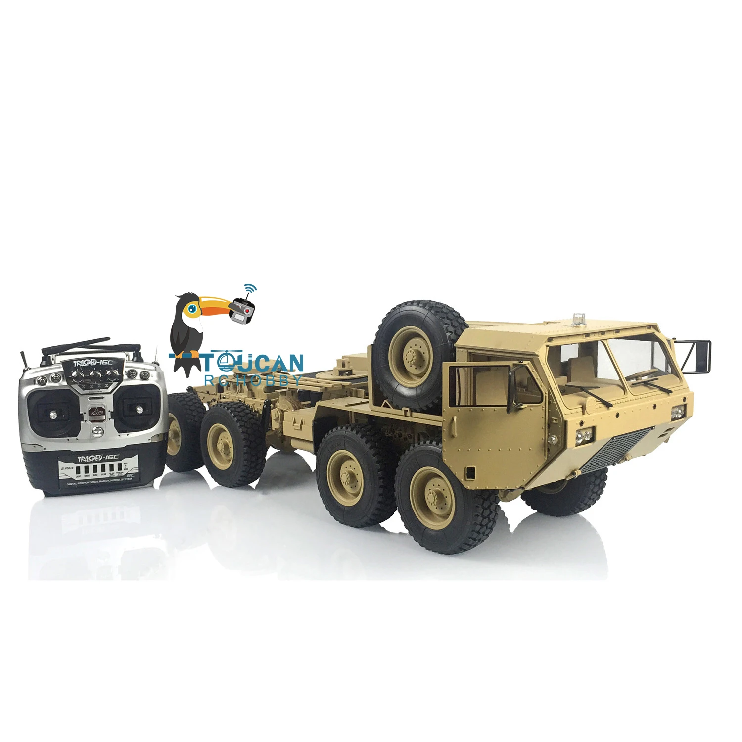 1/12 8x8 HG-P802 RC camión militar de EE. UU. 8x8 4 ejes chasis de Metal Control remoto luces de sonidos del ejército modelos de coches juguetes para regalo de adultos