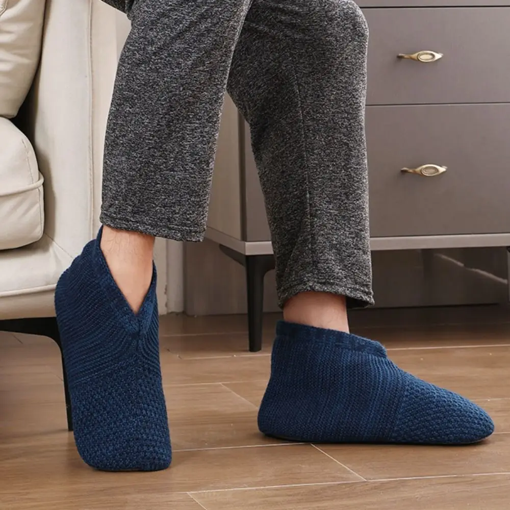 Lamb Wool Socks Ankle Tube Winter Floor Socks Non-slip Coral Fleece Thicken Plush Socks Hosiery Soft Knitted Sleeping Socks Men