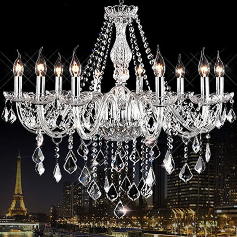 

Modern Crystal Chandelier Light Fixtures Clear K9 Lustres De Cristal Lamp for Living Room Kitchen Candelabro