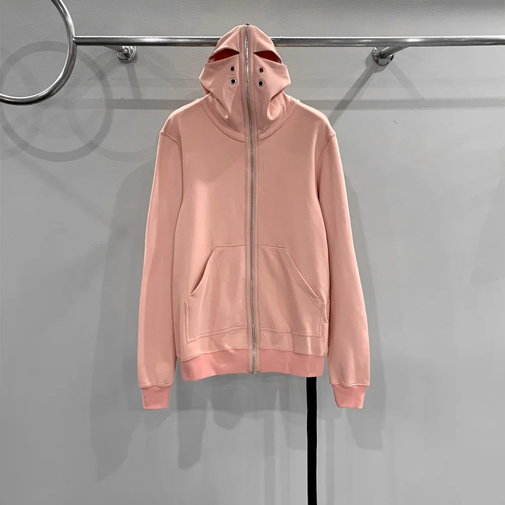 2025 Men's New Shark Shape Breathable Rooster Eye Hundred Hooded Zipper Knit Sweatshirt Jacket