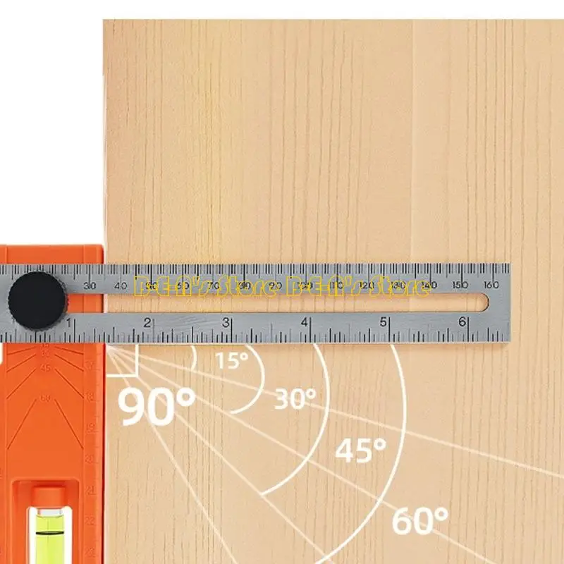 

Y1AD Foldable Depth Measuring Ruler Woodworking Multi Marking Ruler Adjustable Positioning Scribing Protractor Tool