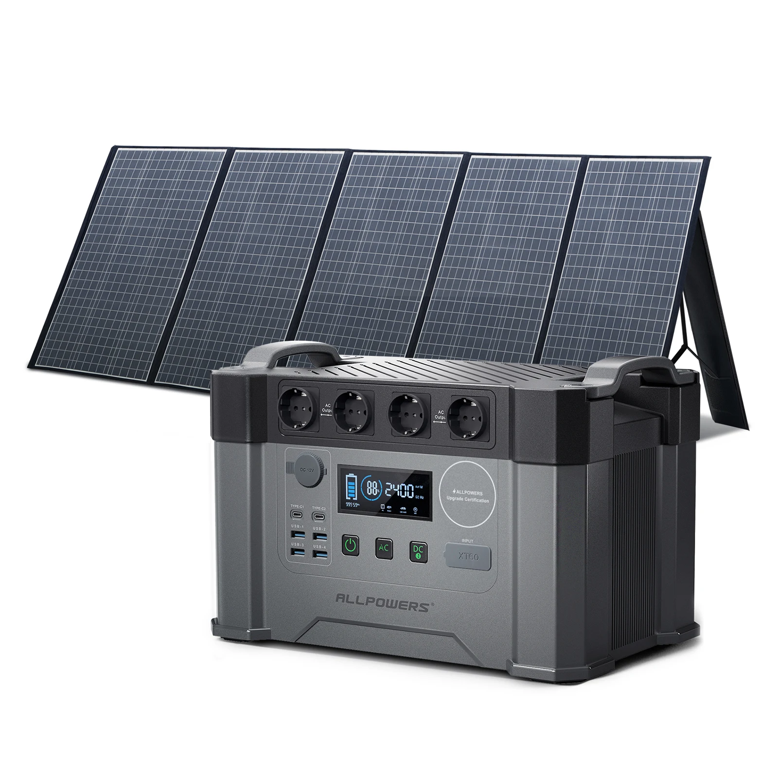 ALLPOWERS-generador Solar S2000, Panel Solar portátil de 2000W, 1500Wh/400W, estación de energía para respaldo doméstico al aire libre