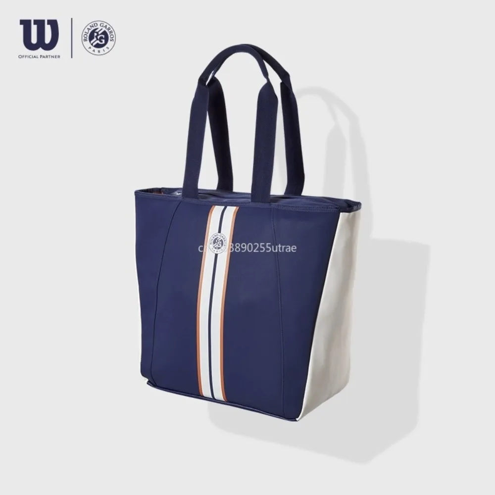 Bolsa de transporte de tenis Wilson Roland Garros, para hasta 2 raquetas, dos compartimentos elásticos, capaz de contener hasta 2 botellas