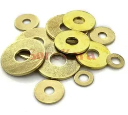 Pack of 50/100 M2.5*6*0.5mm/M3*6*0.5mm/M4*9*0.8mm/M5*10*0.8mm/M6*12*1mm/M8*16*1.2mm/M10*20*1.5 Metric Brass Flat Thick Washers