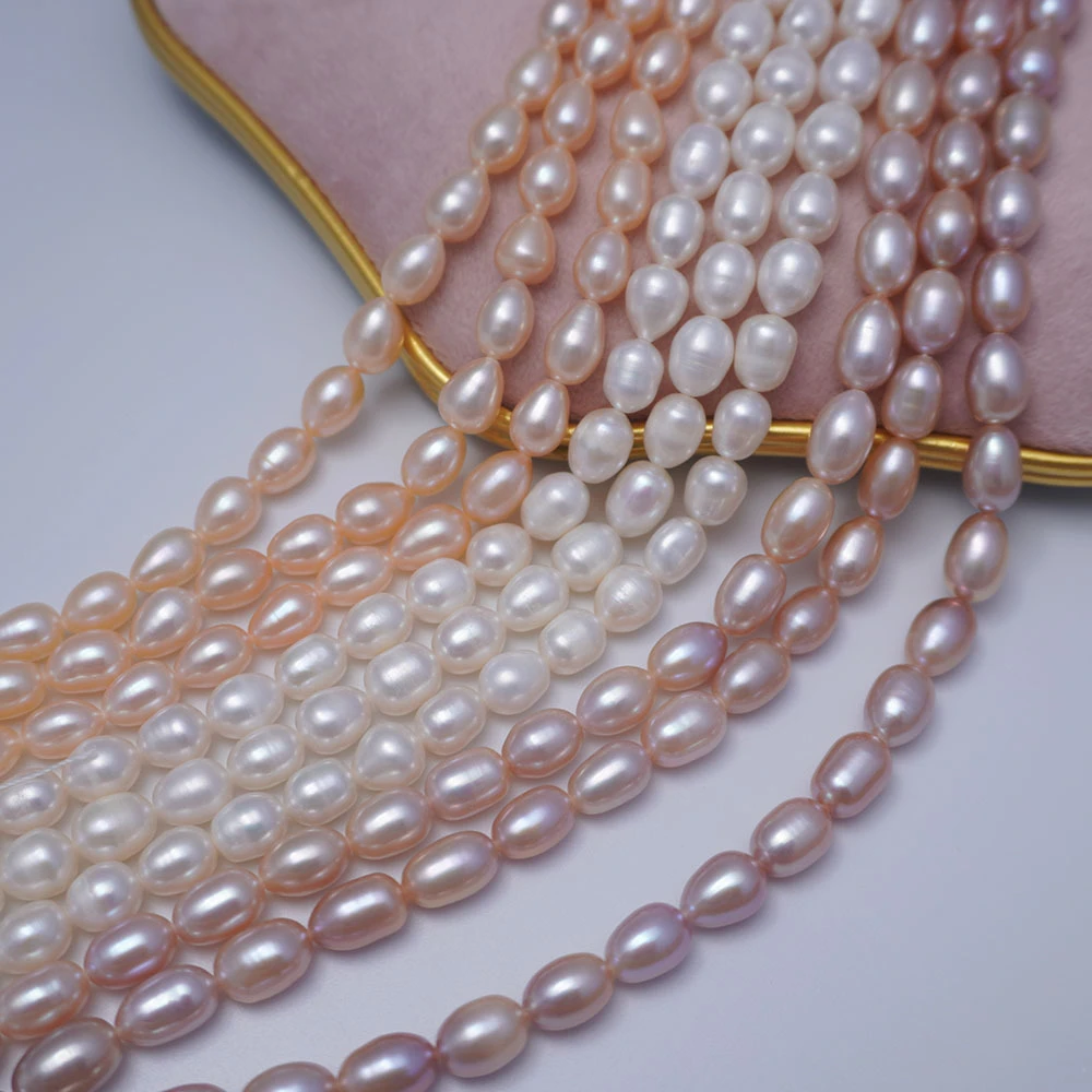 

6-7 мм/7-8 мм Высокое качество белый розовый фиолетовый натуральный пресноводный жемчуг свободные бусины подарок на день Святого Валентина DIY ожерелье браслет