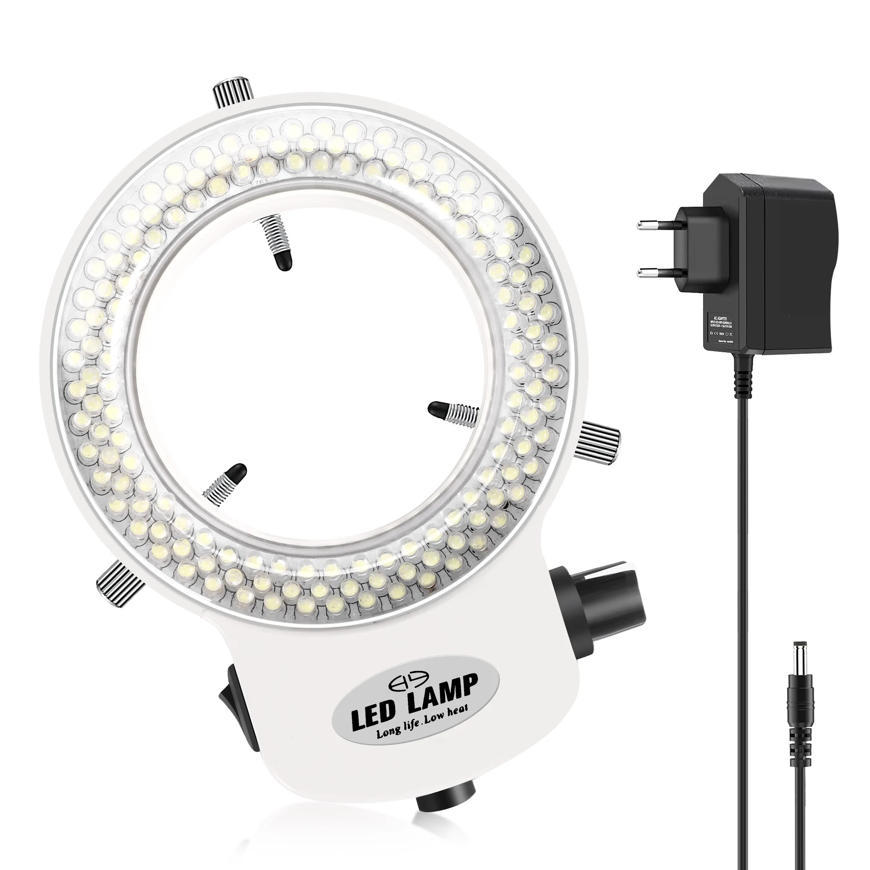 ミニスコープ用LEDリングライト,6000K,0〜100% 個の調整可能な白色光,144個のLED