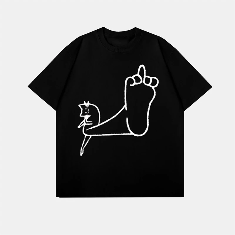 

New Trend Fashion Kitten Short Sleeve Womens Mens Summer Versatile Cotton T-Shirt