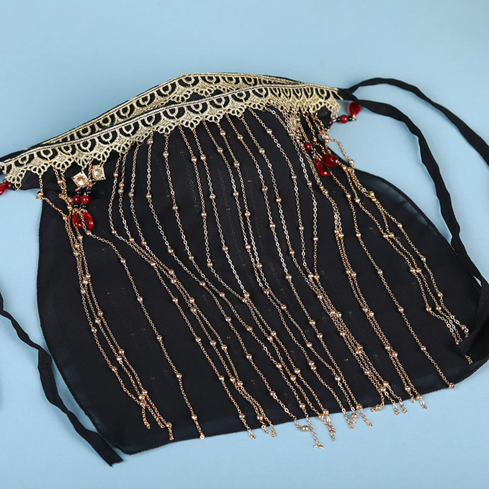 

Tassel Covering Face Veil Black Mask Sunscreen Classical Dance Mask Girl Women Party Wedding Favor