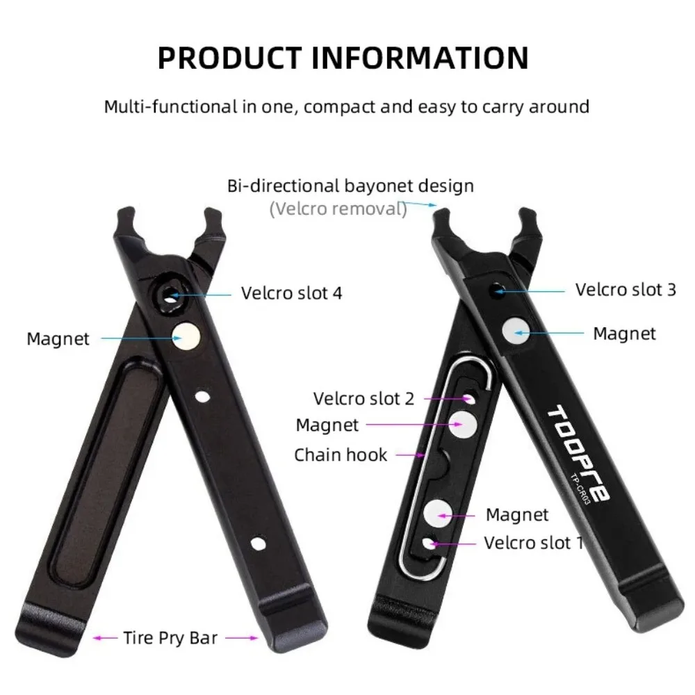 

Multi-function Bicycle Chain Buckle Pliers Removal Tool Quick Release Storage Wrench with Tire Lever Feature