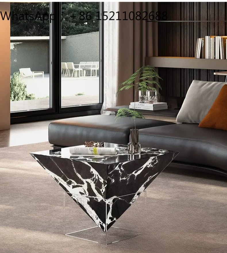 SCY art coffee table high-end living room high-end luxury stone acrylic creative suspended coffee table