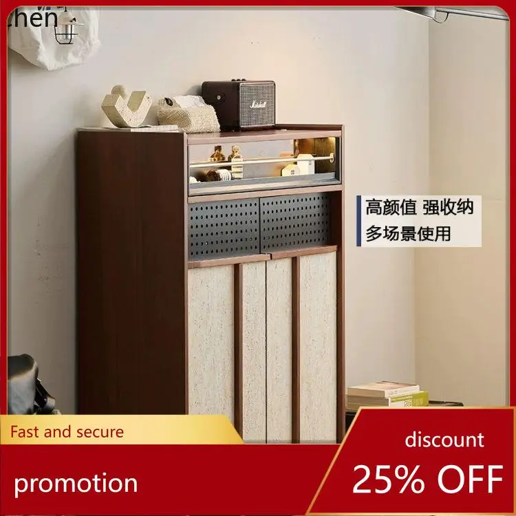 

HXL Solid Wood Shoe Cabinet Entryway Cabinet Small Apartment Narrow Storage Cabinet Organizer