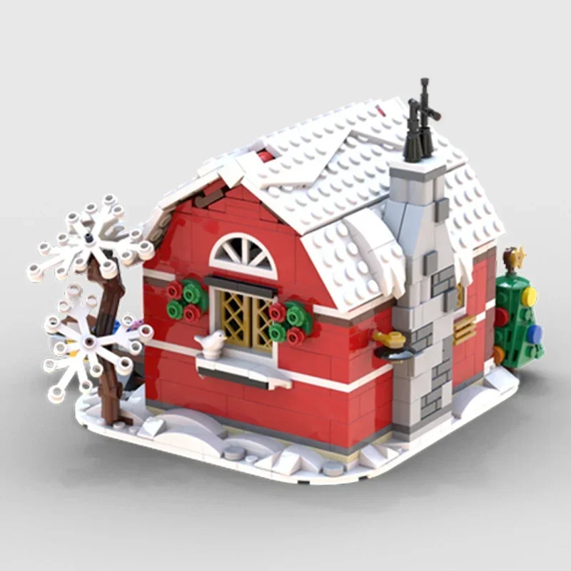 Moc Building Blocks Street View Model Santa's Studio Technical Bricks DIY Assembly Construction Toys For Childr Holiday Gifts