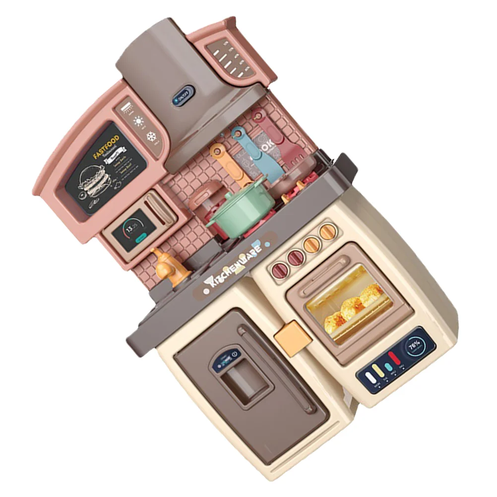 

Play Kitchen Kids Cooking Playset Children Toys Utensils Plastic Accessories Interactive for