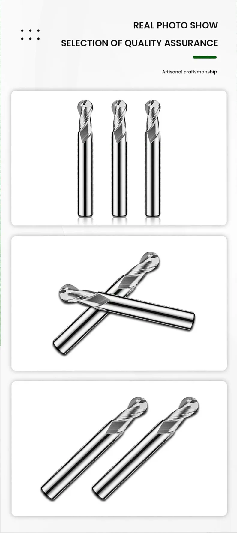 Fräser HRC50 Kugelkopflegierung 2 Klingen Wolframstahlwerkzeuge für Aluminium CNC SHAZAM Großhandel Holzbearbeitung für Holzfräser – Detail 17