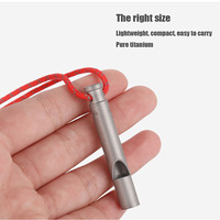 Ultralight Titanium Emergency Whistle with Cord Outdoor Survival Camping Hiking Exploring Camping Whistle