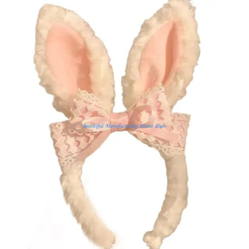E56A Long Ear Rabbit Hairbands Easter Hair Hoop for Photo Studio Photo Props
