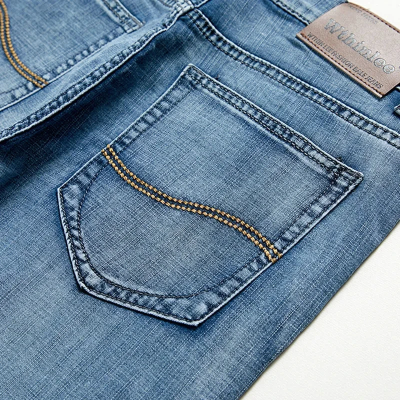 الرجال الدنيم السراويل الركبة السراويل مستقيم الرياضة عارضة السراويل القصيرة رجل العلامة التجارية السراويل الزرقاء الكلاسيكية زائد حجم 28-40