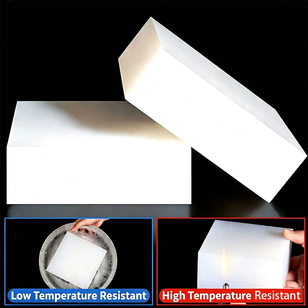 1-4Pcs White Silicone Shock Absorber Block Width 50mm-100mm Heat-Resistant Silicone Block Cushioning Anti Slip Silicone Pad