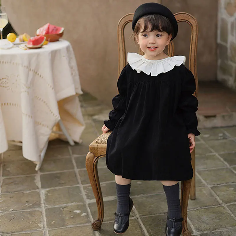 Girl Dress Kids Baby Party Birthday Evening Gown 2023 New Arrive Winter Autumn Cotton Plus Size Flower Girl Dress Children Cloth