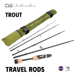 TSURINOYA INTRUDER 1.6m 1.68m 4 Section Portable Spinning Casting Fishing Rod For Trout Bass Pike Mountain Stream Packable Rod