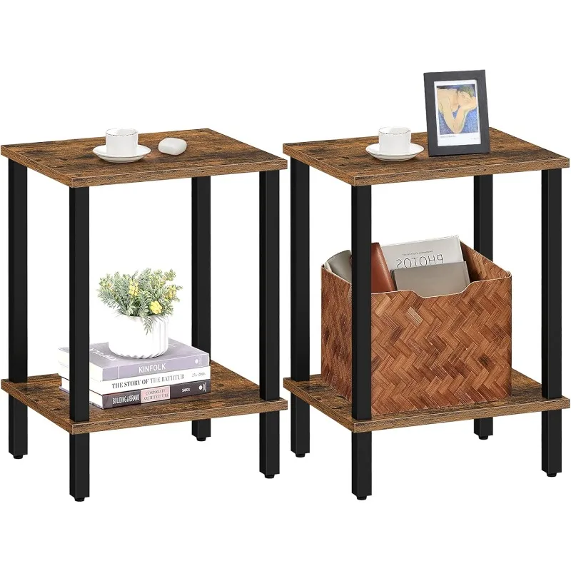 

End Table,Side Table, Nightstand, 2-Tier Storage Shelf, Sofa Table for Small Space, Living Room, Bed Room