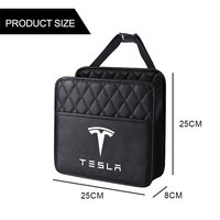 1pcs PU Leather Car Storage Bag For Tesla Model 3 Model S Model X Model Y Roadster Invader Seat SpaceX Car Hanging Storage Bag