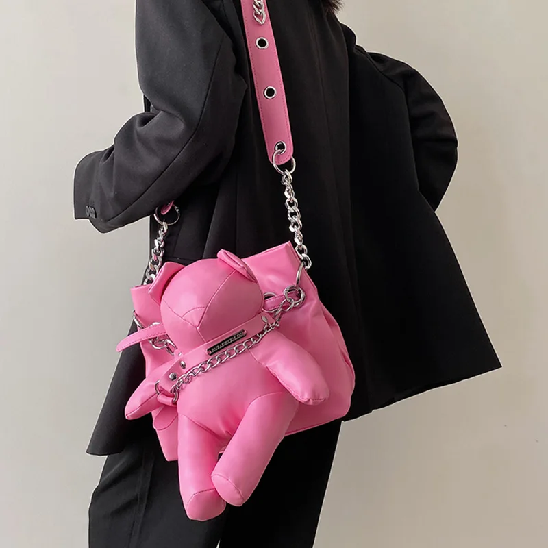 

Women Bag Casual Fashion Cute Bear Crossbody Shoulder Bags For Women Luxury Designer Bag Individual Creativity Trendy Satchels
