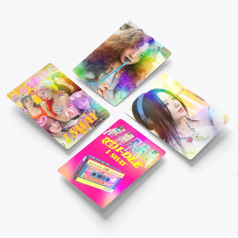 60pcs/set(G) I-DLE Laser Card I SWAY Album LOMO Card Yuqi Minnie Glitter Card Postcard Collector Card Holographic Photo Card