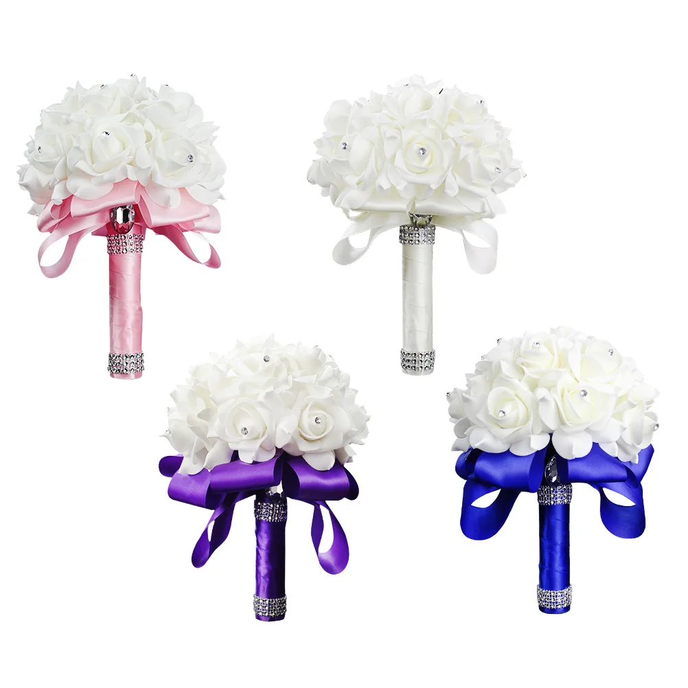 

Premium Artificial Bridal Bouquet Simulation Flowers Ornament Decor For Wedding Home Office Bedroom Balcony Valentine'S Day Gift